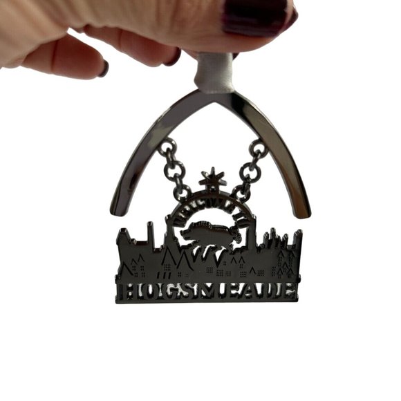 Harry Potter Welcome to Hogsmeade Silver Christmas Ornament Universal Studios - Picture 2 of 4